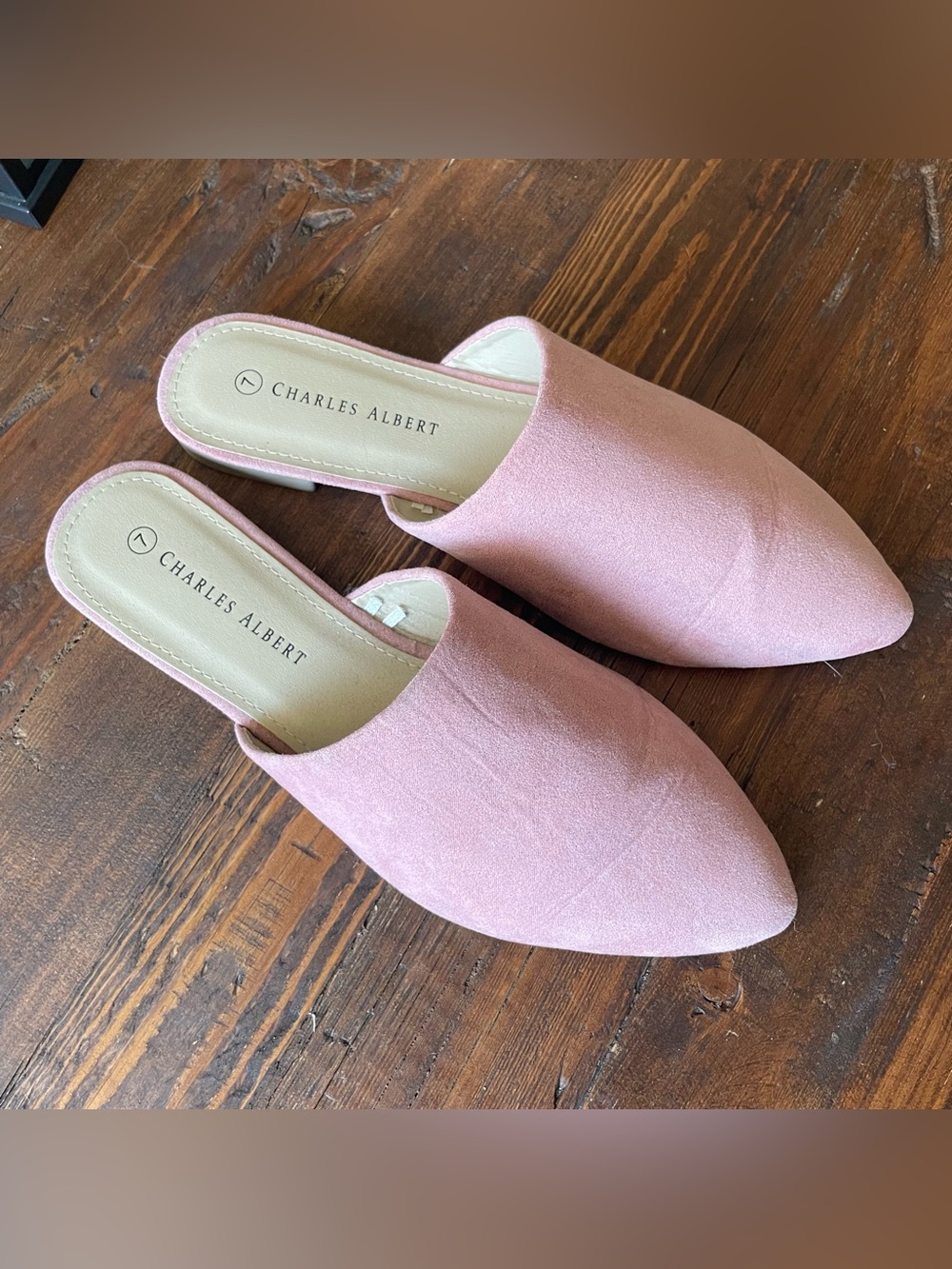Universal Thread Pink Suede Pointed-Toe Mules - Picture 4 of 7